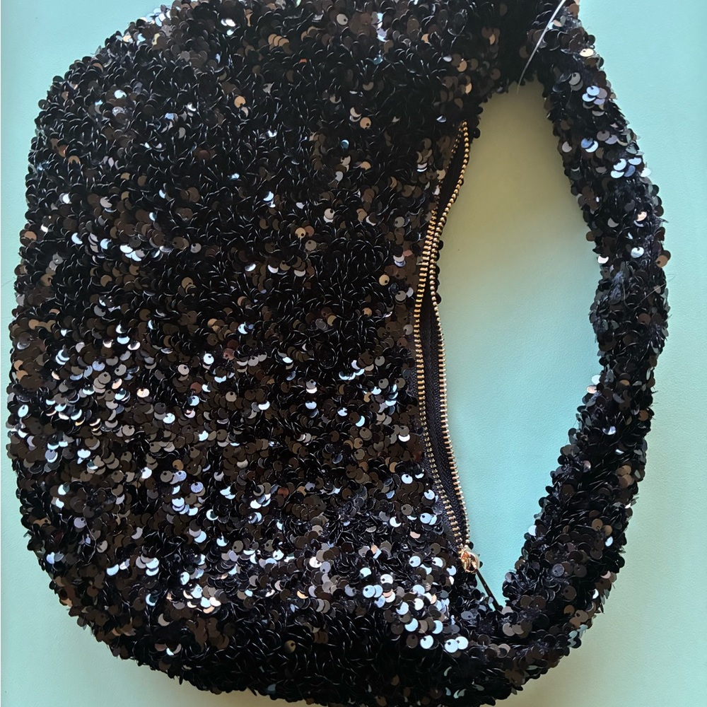 NWT Anthropologie Black sequin hobo Handbag Edition - Picture 15 of 15